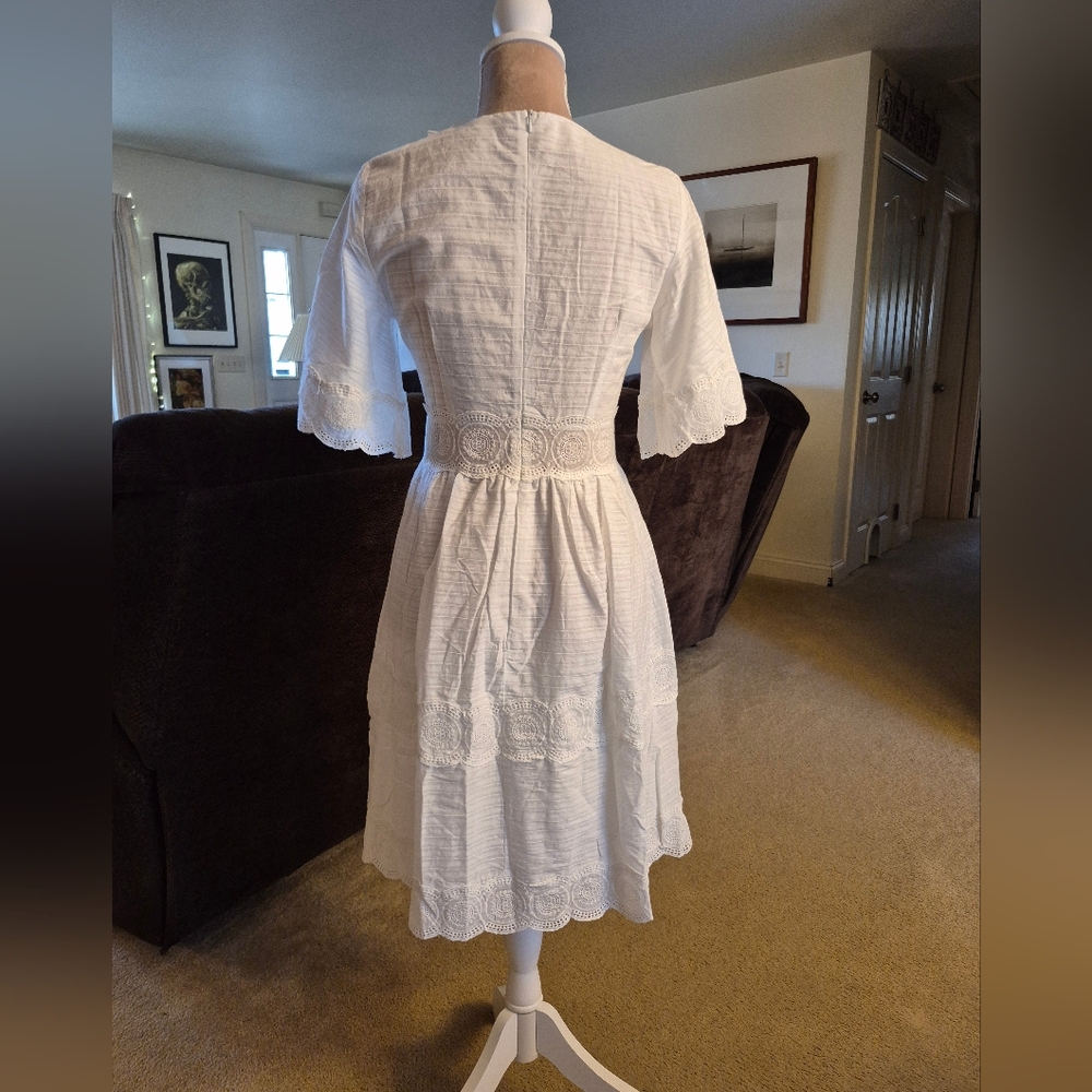 NEW Lot Of 2 Petal Lush Dress Size Small, White And Ivory Embroidered - Picture 9 of 13
